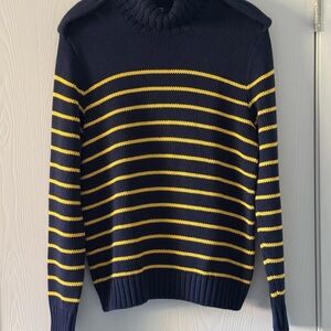 Polo Ralph Lauren Navy and Yellow Turtleneck Sweater